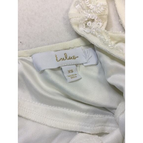 LULU'S XS White Passionate Romance Beaded Sequin Mermaid Maxi Dress NEW 0B7 - Picture 10 of 11